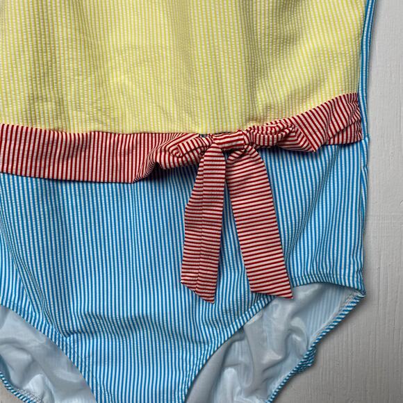 Lands' End High-Neck Seersucker Tummy Control One-Piece Swimsuit Size 24W - Picture 5 of 8